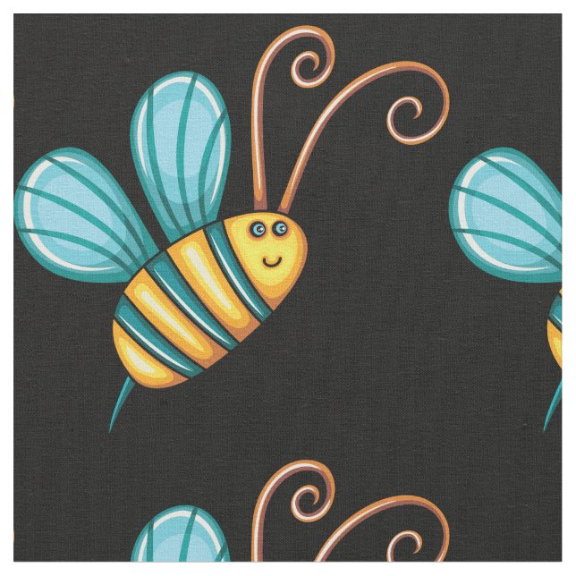 Tissu Rétro beau Boho coloré gaffent l'abeille (Fermer)