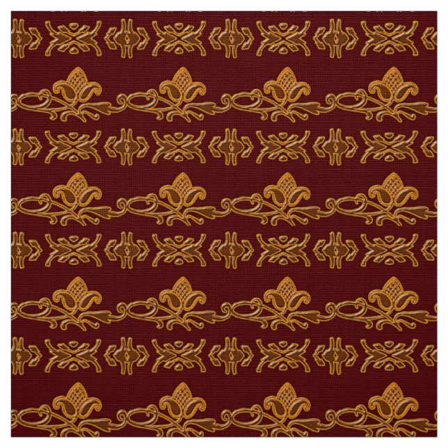 Tissu Rétro Bourgogne baroque floral (Échantillon)
