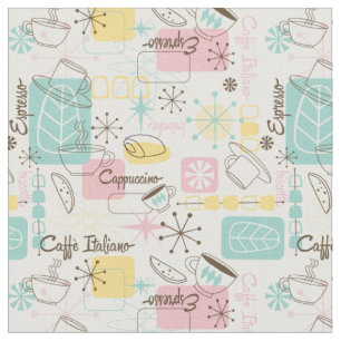 Tissu Retro Café Italiano Imprimer, Moderne Du Milieu D