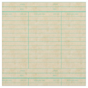 Tissu Rétro carte due de date de livre de bibliothèque