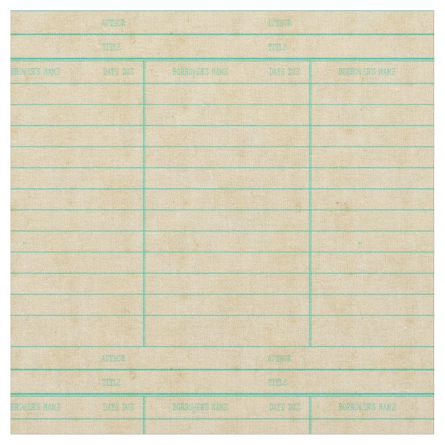 Tissu Rétro carte due de date de livre de bibliothèque (Fermer)