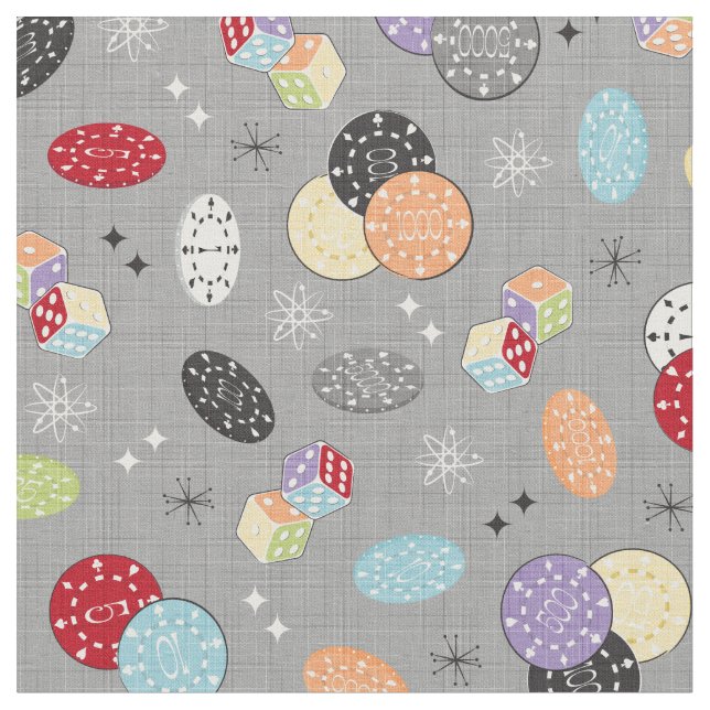 Tissu Retro Casino Dice (Fermer)