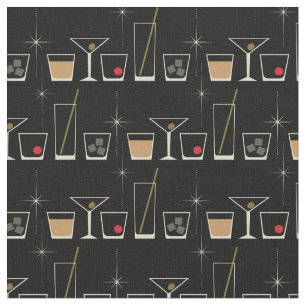 Tissu Retro Cocktail Glass Cute Vintage Mod années 1950