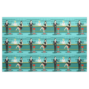 Tissu Retro Cocktail Lounge Fabric