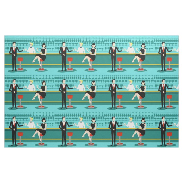 Tissu Retro Cocktail Lounge Fabric (Fat Quarter)