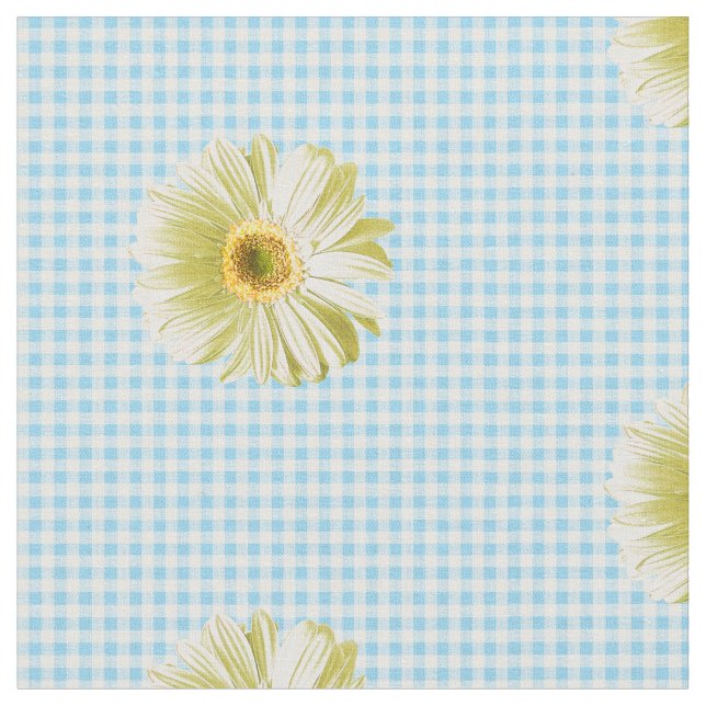 Tissu Retro Daisy En vichy Motif (Fermer)