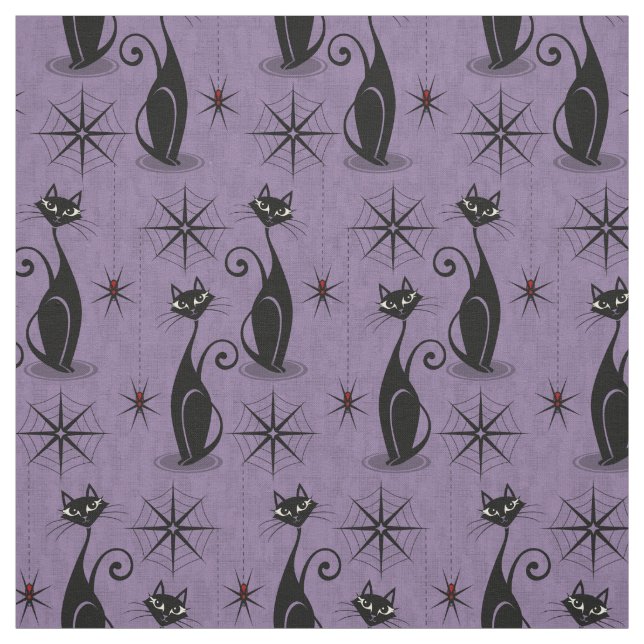 Tissu Retro Éffrayant Meow - Chats Atomique pourris (Échantillon)