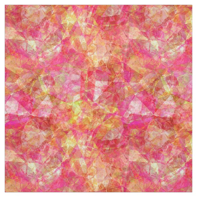 Tissu Retro Funky Cool Moderne Polygon Mosaic Motif (Échantillon)
