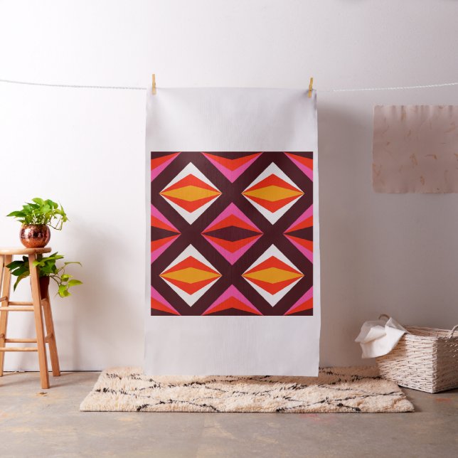 Tissu Retro Funky Tropical Diamond Boomerang  (In Situ)