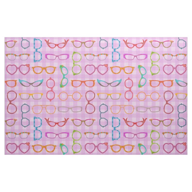 Tissu Rétro guingan moderne de pourpre de hippie de (Fat Quarter)
