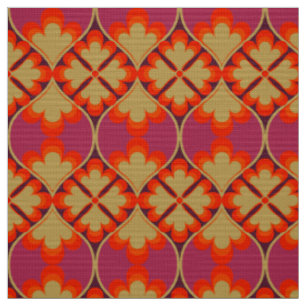 Tissu rétro mod 60s les années 70 motif de tissus fleu