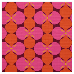 Tissu rétro mod 60s les années 70 motif de tissus fleu