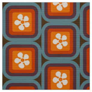 Tissu rétro mod 60s les années 70 motif de tissus fleu