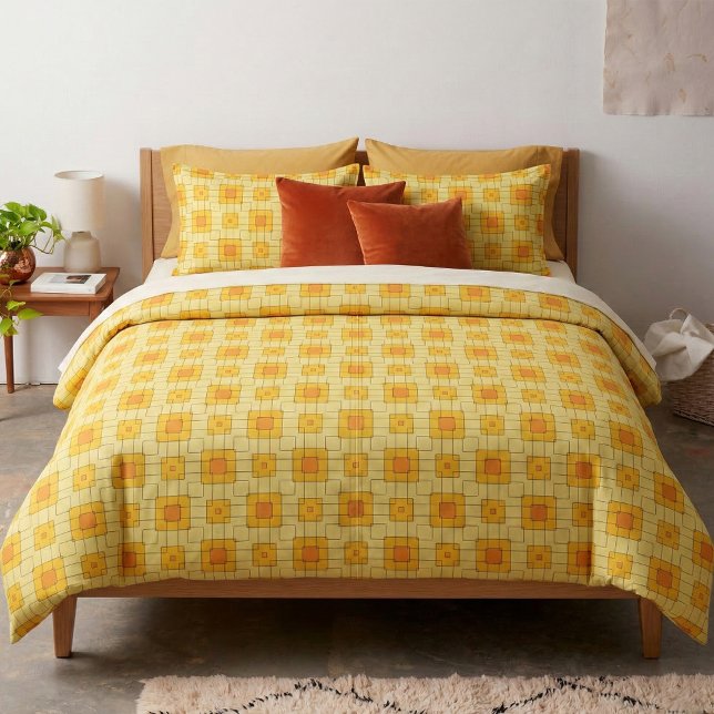 Tissu Rétro Moderne Milieu du Siècle Art Optique Jaune e (Créateur téléchargé)