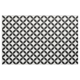 Tissu Rétro motif blanc noir chic élégant de cercles de
