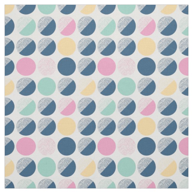 Tissu Rétro motif de demi-cercle (Échantillon)