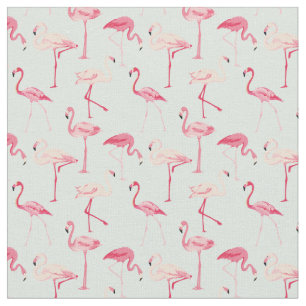 Tissu Rétro motif de Flamant rose