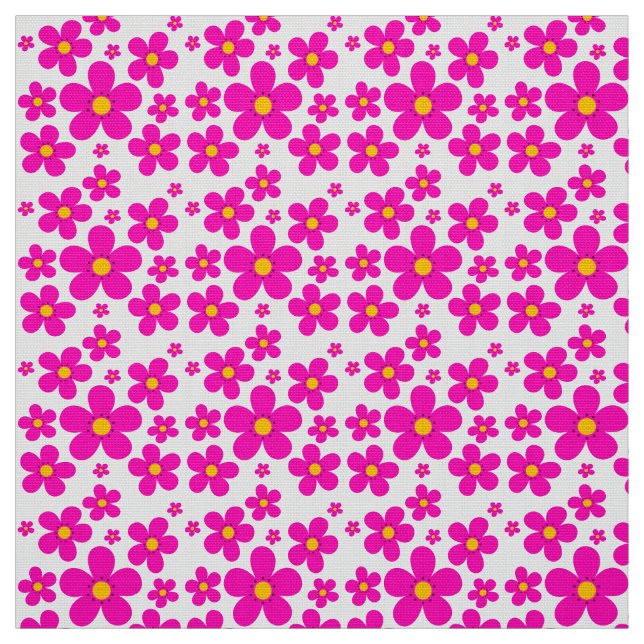 Tissu rétro motif floral (Échantillon)