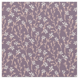 Tissu Retro motif floral de style boho. Sakura rose.