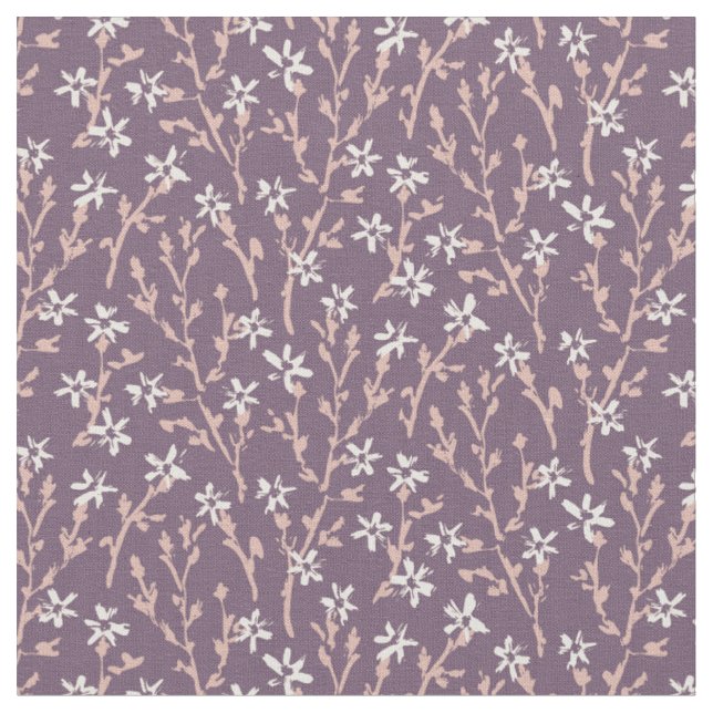 Tissu Retro motif floral de style boho. Sakura rose. (Fermer)