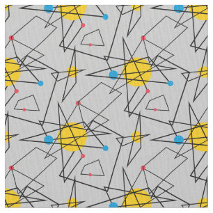 Tissu Rétro motif géométrique angulaire