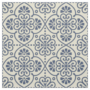Tissu Rétro motif ornemental floral géométrique