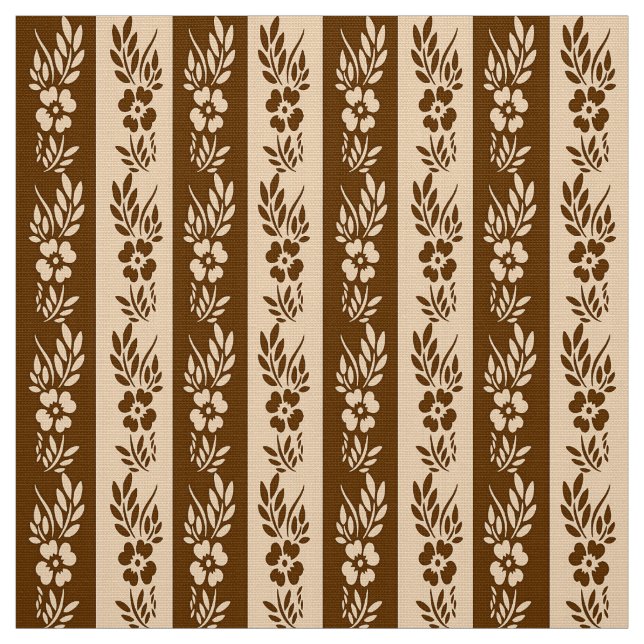Tissu Rétro motif rayé floral (Échantillon)