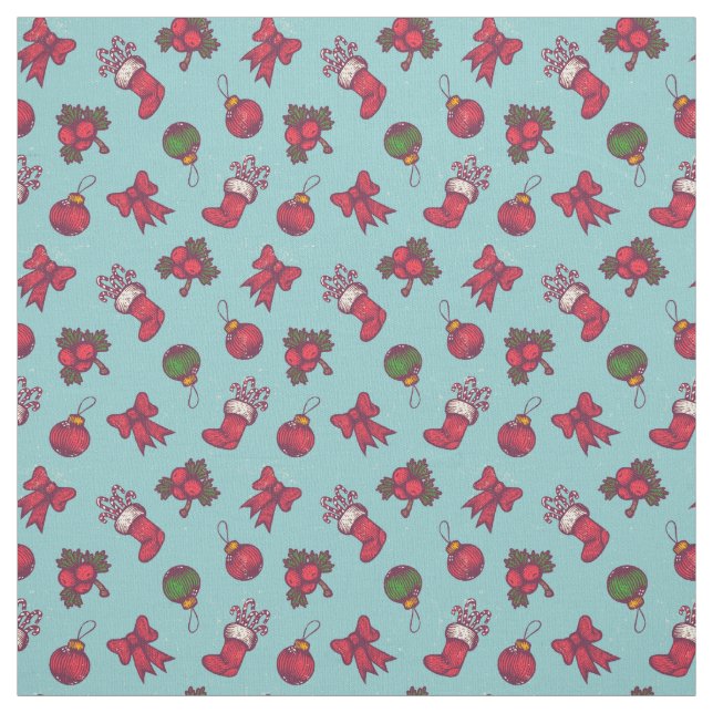 Tissu Rétro motif sans couture de Noël (Échantillon)
