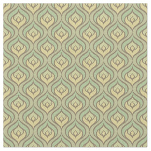 Tissu Rétro motif vert et jaune vintage