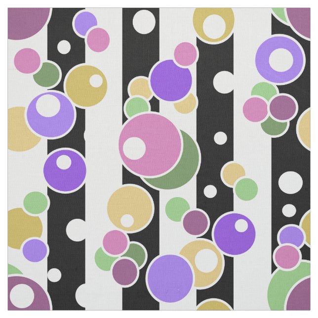Tissu Rétro, rayé et pois (Échantillon)