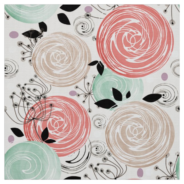 Tissu Rétro, rose (Échantillon)