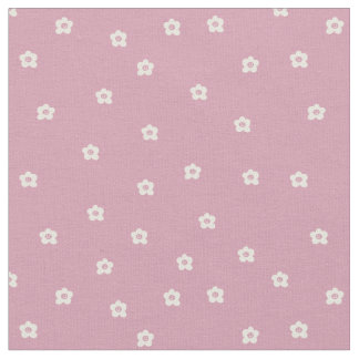 Tissu Retro Smiling Flower Pattern in Cream and Rosa