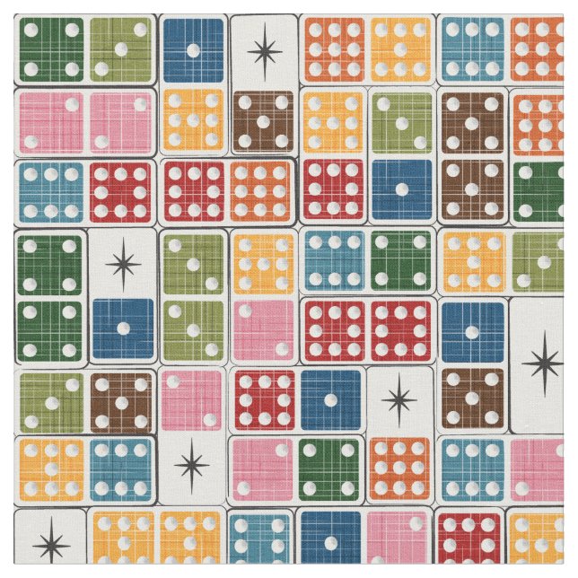Tissu Retro Starburst Dominoes (Fermer)
