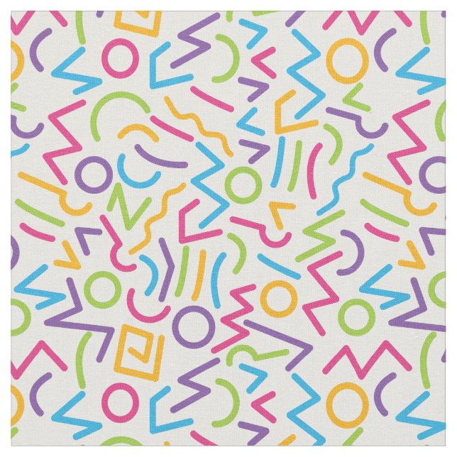 Tissu Rétro style abstrait coloré de Memphis (Fermer)