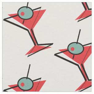 Tissu Rétro verre de Martini
