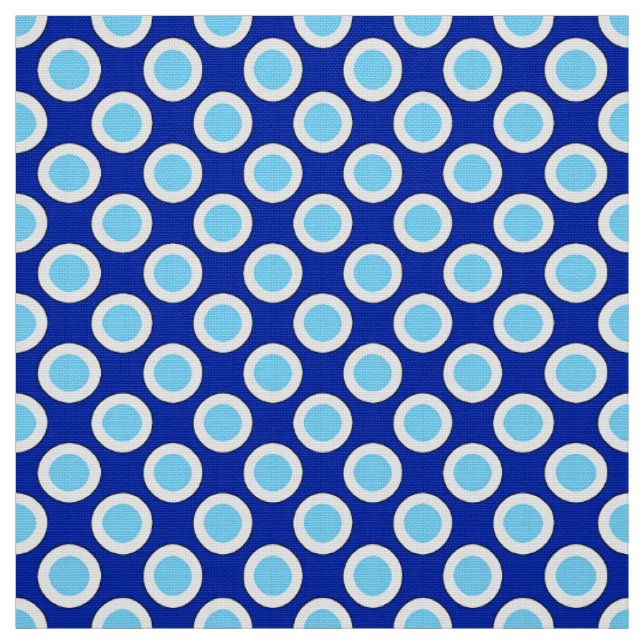 Tissu Rétros points cerclés, bleu de cobalt et blanc (Échantillon)