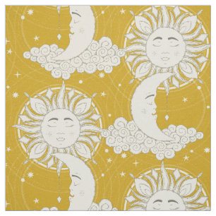 Tissu rêve bohème jaune
