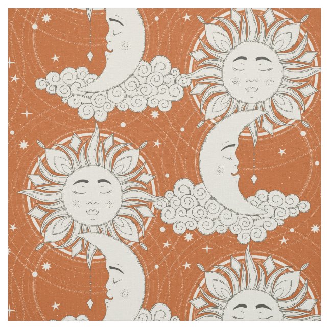 Tissu rêve bohème orange (Échantillon)
