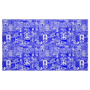 Tissu Rêve urbain - Bleu