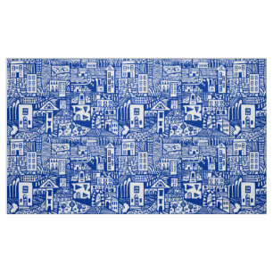 Tissu Rêve urbain - bleu marine