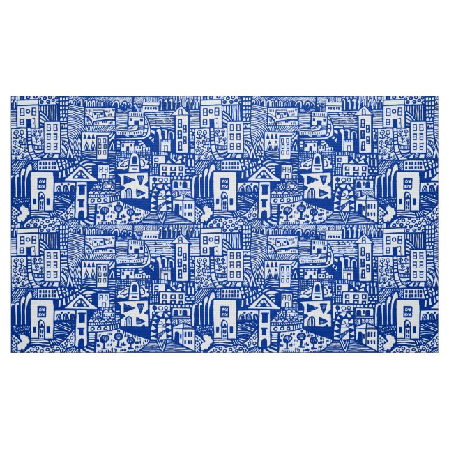Tissu Rêve urbain - bleu marine (Fat Quarter)