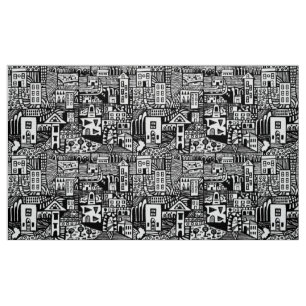 Tissu Rêve urbain - noir