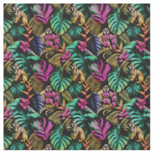 Tissu Rêves de jungle de singe motif de surface transpar