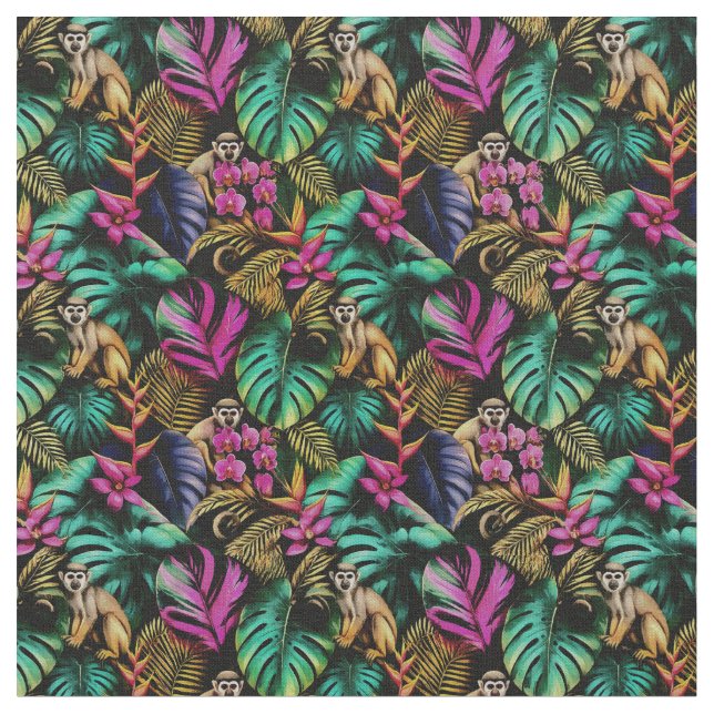 Tissu Rêves de jungle de singe motif de surface transpar (Fermer)