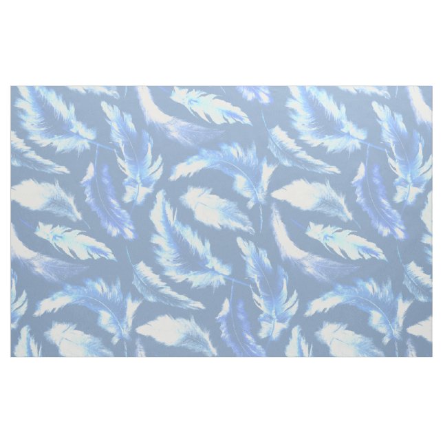 Tissu rêves doux - plumes cyanotypes : (Fat Quarter)