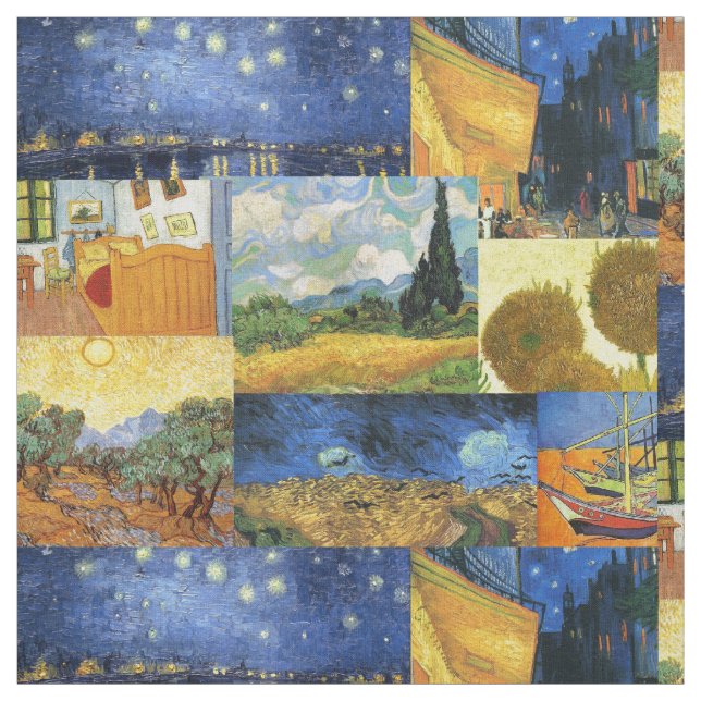 Tissu rêveur d'art de peintures de Van Gogh (Échantillon)