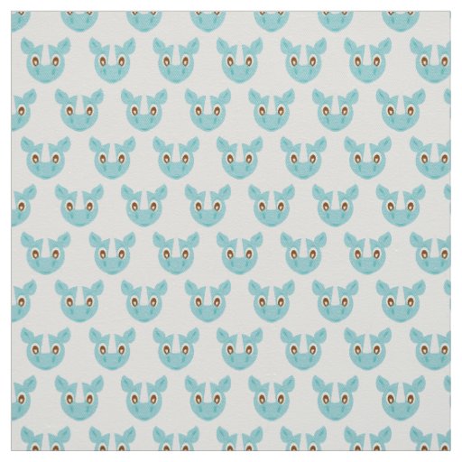Tissu Rhinocéros bleu mignon et adorable