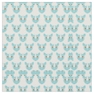 Tissu Rhinocéros bleu mignon et adorable