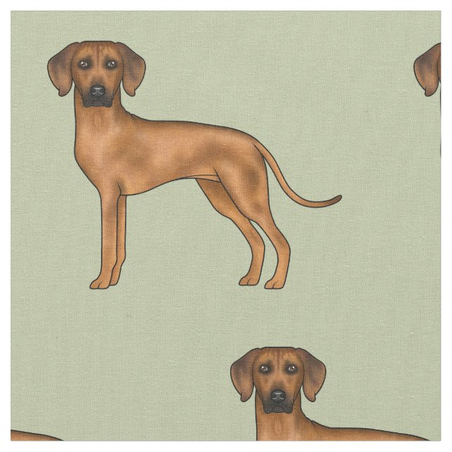 Tissu Rhodesian Ridgeback mignon Chien Lion Africain Ver (Fermer)