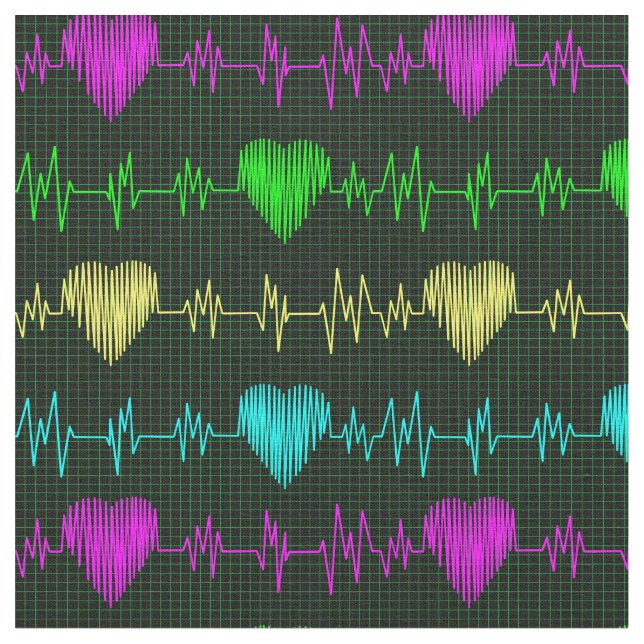 Tissu Rhythme cardiaque ridescente ECG. infirmière Médic (Fermer)